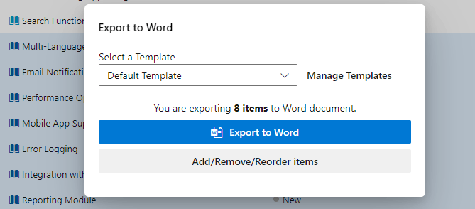 Export Modal